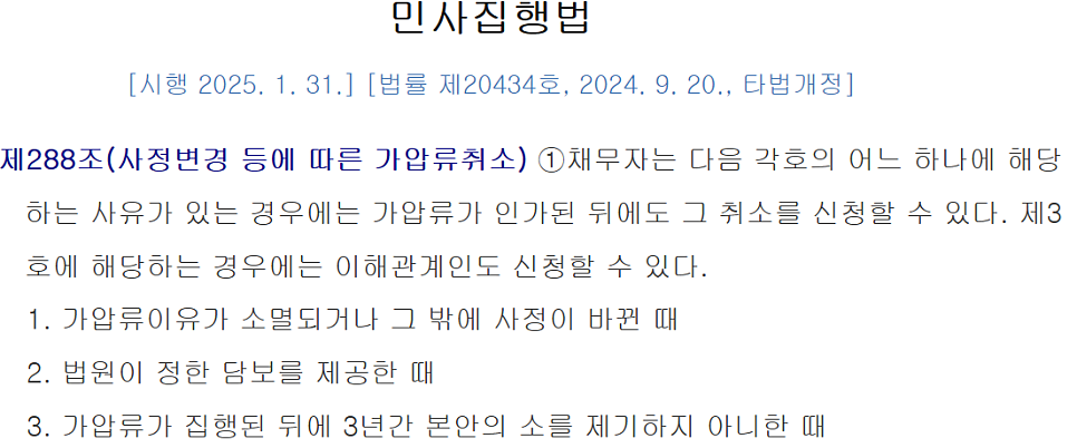 사정변경에 따른 부동산 가압류 취소 신청의 법리 이미지 1